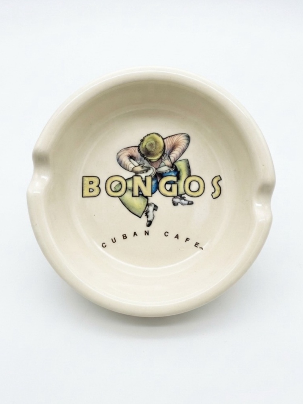 Vintage Bongos Cuban Cafe Ceramic Ashtray / Catchall Dish